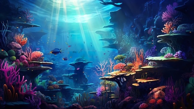 A captivating underwater world filled with enchanting marine life